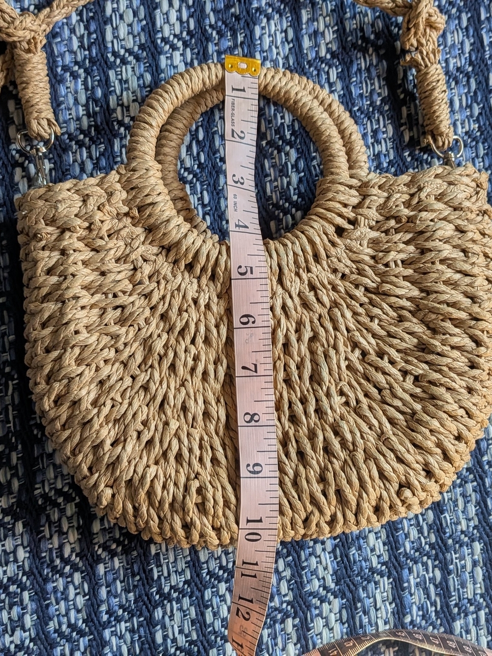 Small Raffia Bag with Round Handles - Picture 7 of 7